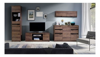 Obývací stěna Desayuno 1 (dub monastery + lesk černý)