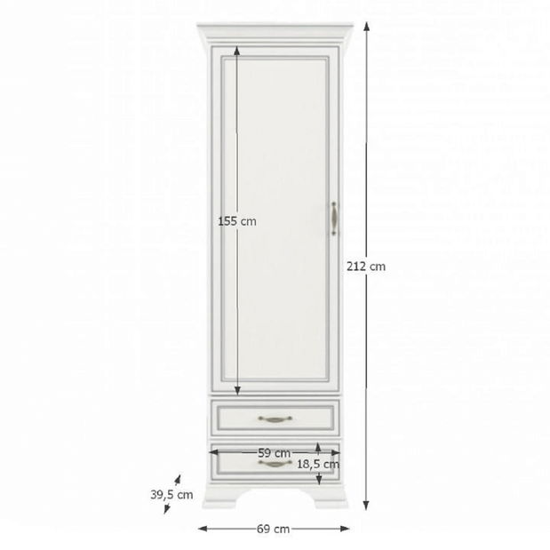 Policová skříň Tanya Typ 06 1D2S