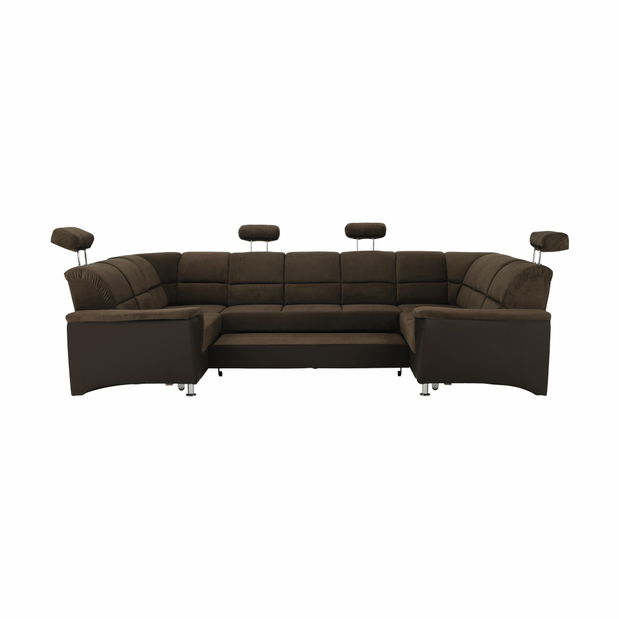 Rohová sedací souprava U Stan velká (hnědá) (P)