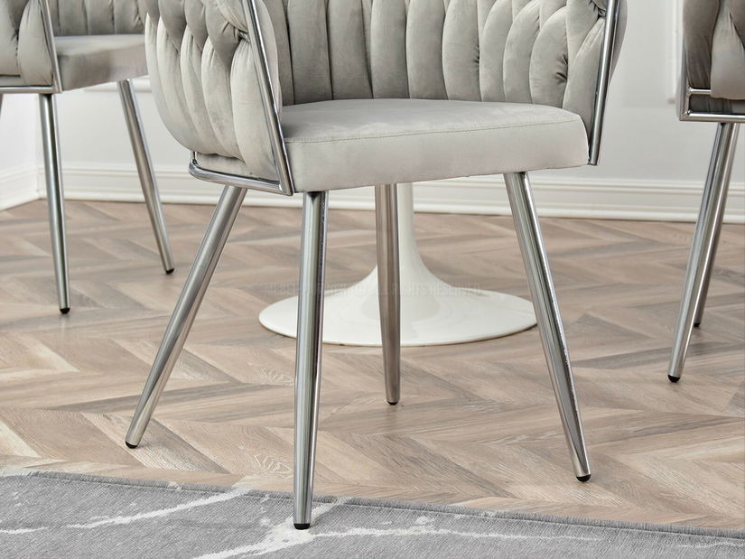 Jídelní židle Radio (šedá + stříbrná)