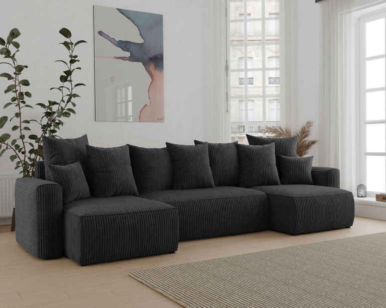 Rohová sedačka Denia U (černá) (P)