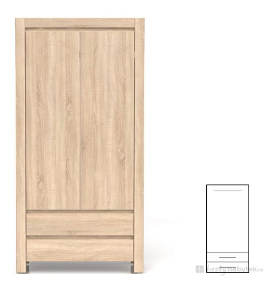 Šatní skříň BRW Agustyn SZF2D2S