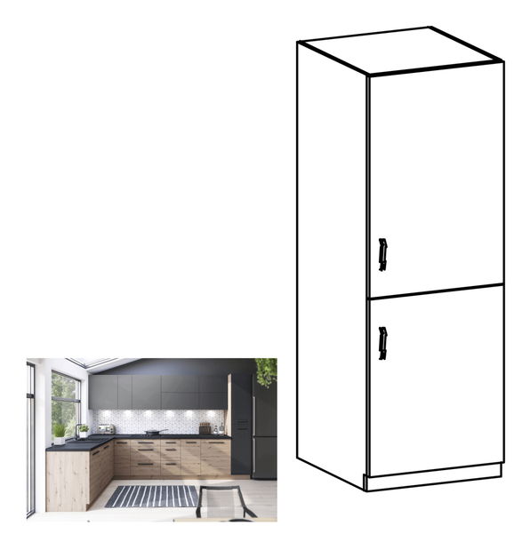 Potravinová kuchyňská skříňka D60ZL Langari (dub artisan) (P)