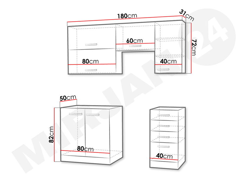 Kuchyně Milo II (šedá + šedý lesk)