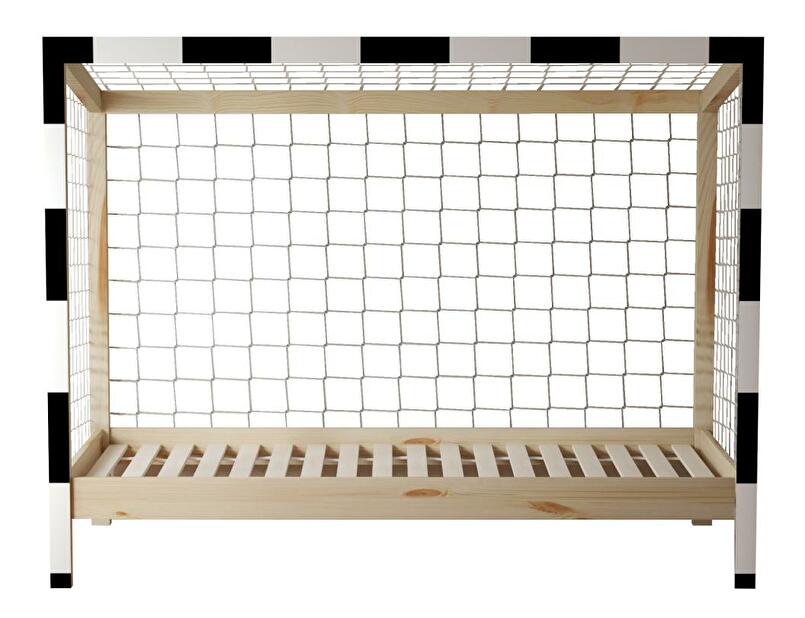 Dětská postel 90 cm Facilmente (přírodní + bílá + černá) (s roštem)