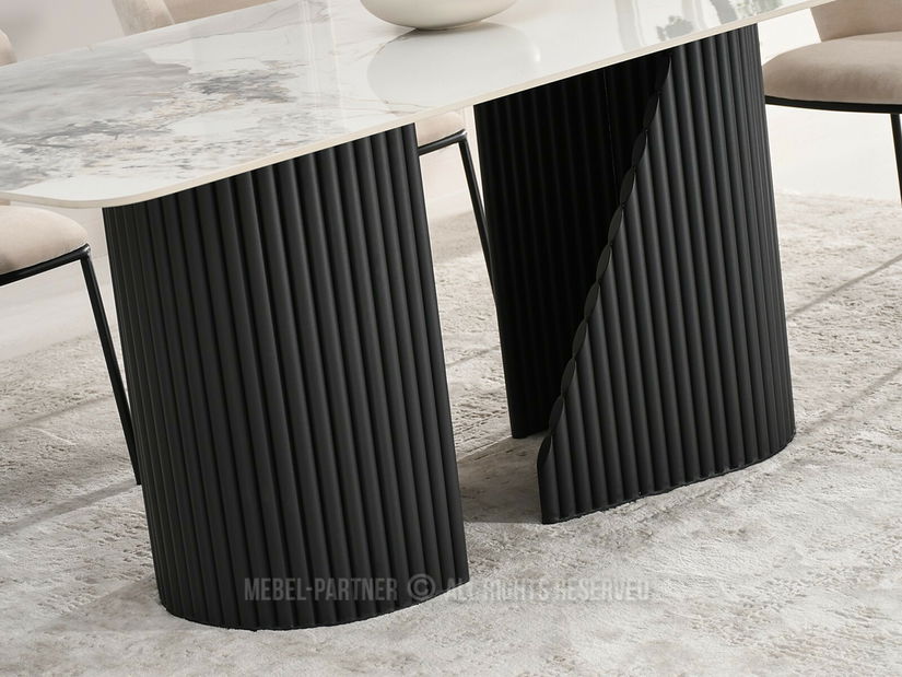 Jídelní stůl Acababa (mramor + černá)