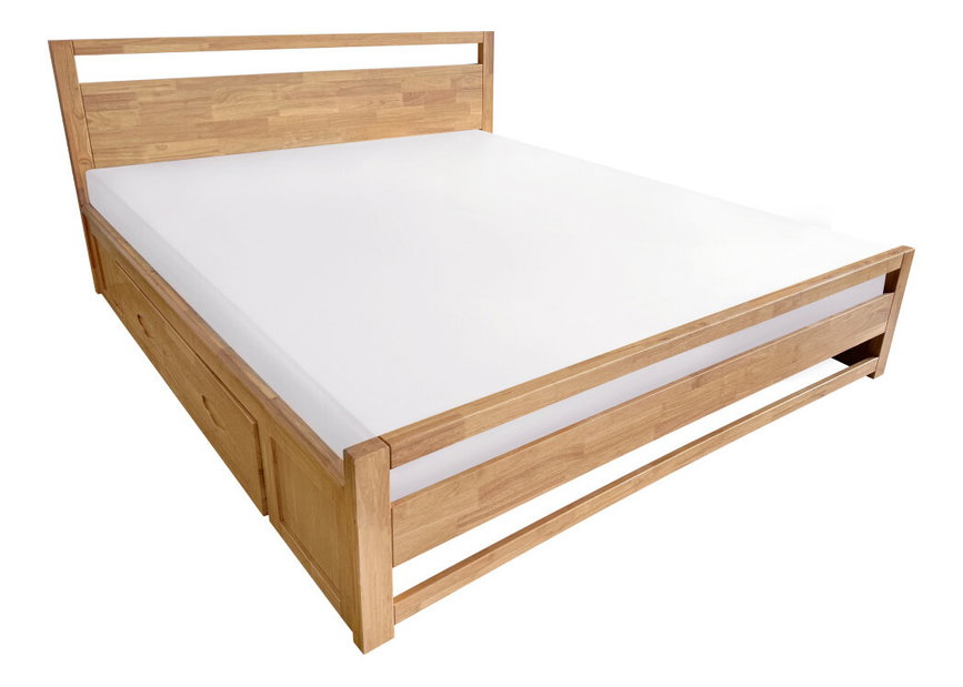 Manželská postel 180 cm Senalan (přírodní) (s roštem) (s úl. prostorem)