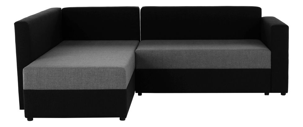 Rohová sedací souprava Udan černá + svetlošedá (P)