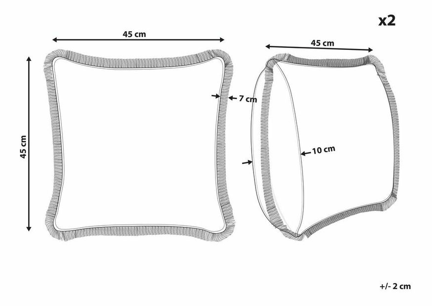 Set 2 ks ozdobných polštářů 45 x 45 cm Miranda (modrá + oranžová