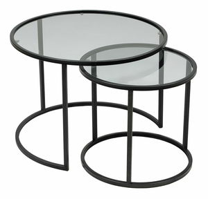 Set konferenčních stolků Tokijo (kouřová černá)