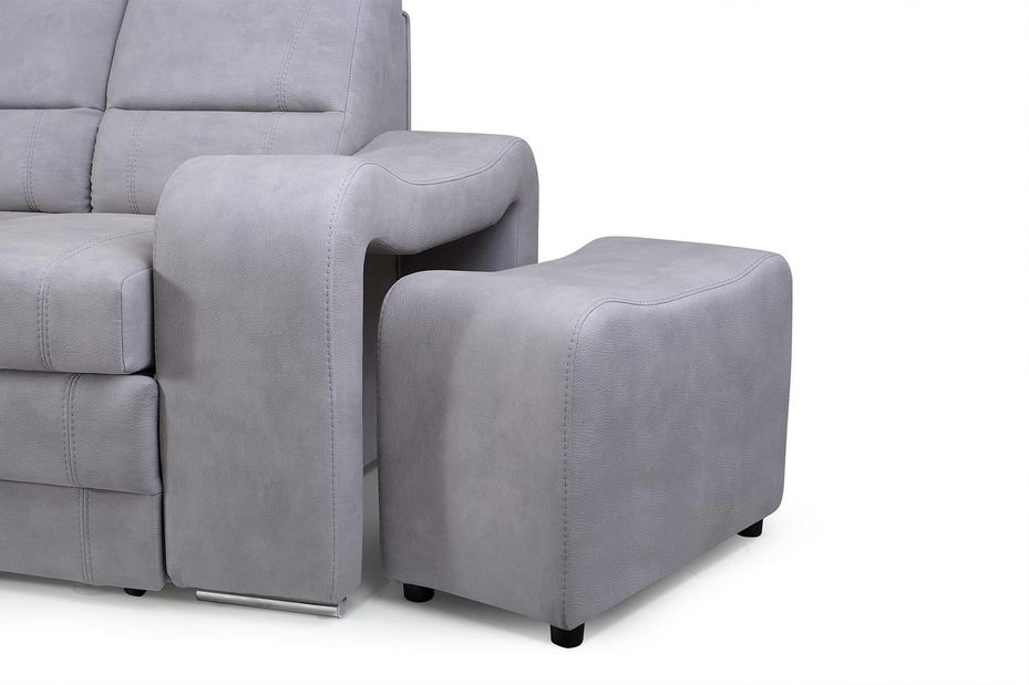 Pohovka Wendell (šedá) (s taburetkami)