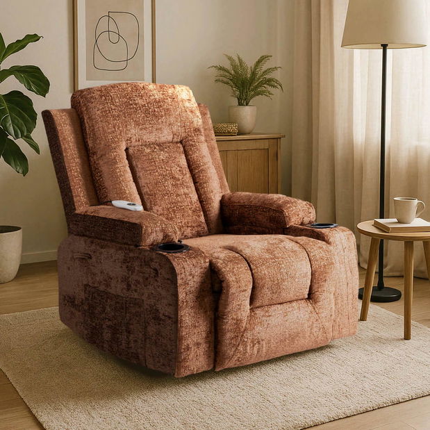 Masážní křeslo Banesto (hnědá)