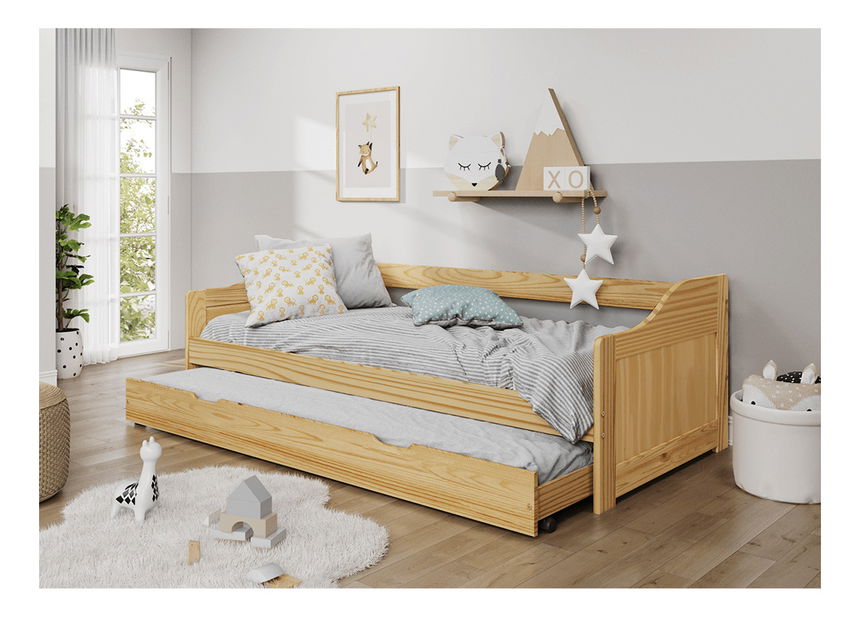 Jednolůžková postel 90x200 cm Lusid (přírodní)