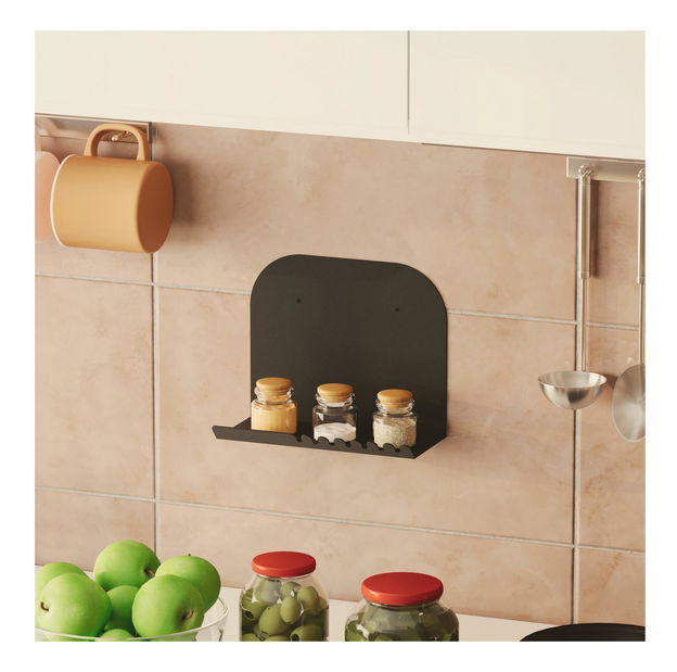 Nástěnná police Shortia 2 (černá)