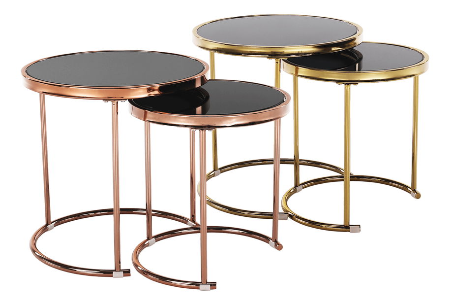 Konferenční stolek Monet (zlatá + černá)