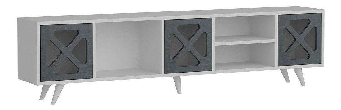 TV skříňka Sinofella (bílá + antracit)