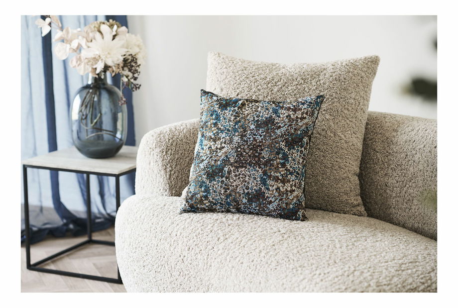 Polštář 45x45 cm Bnaveta (modrá + hnědá)