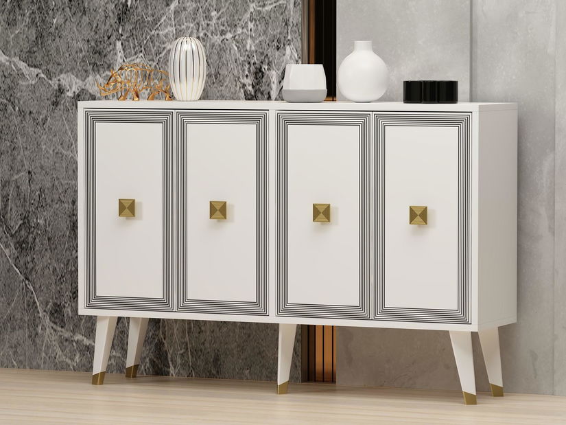 Skříňka Batiko (bílá + zlatá)