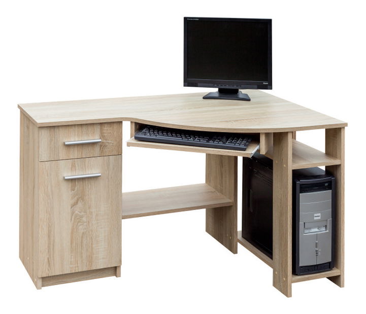 Rohový PC stolek Horn 4 (dub sonoma)