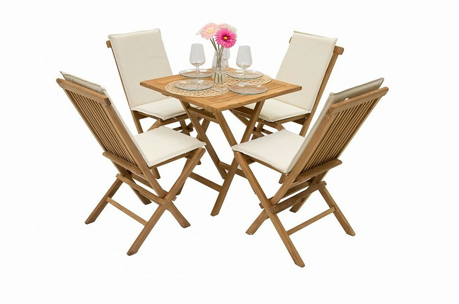 Zahradní sestava Foxi Balcony II. 1+4 (Teak) *polštářky zad ZDARMA