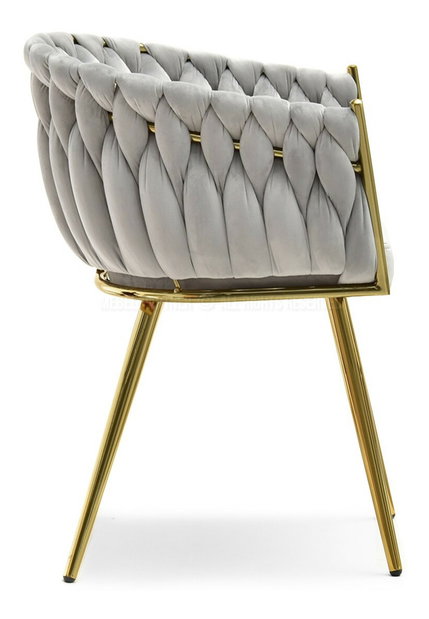 Jídelní židle Radio (šedá + zlatá)