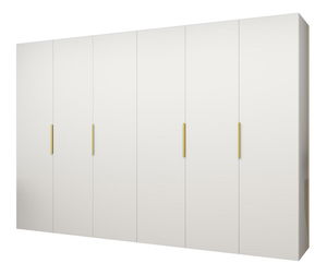 Šatní skříň 300 cm Mirabella 1 (bílá + zlatá)