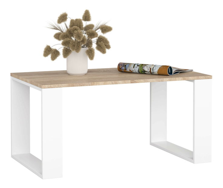 Konferenční stolek Necesito (dub sonoma + bílá)