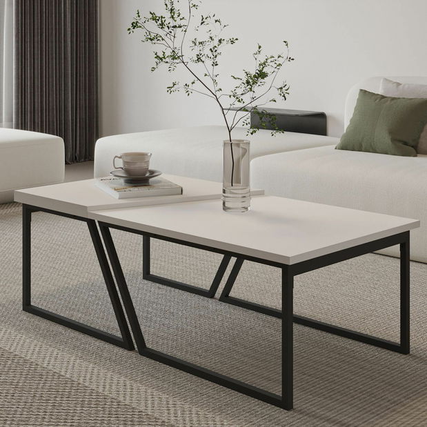 Set konferenčních stolků Veronico (bílá)