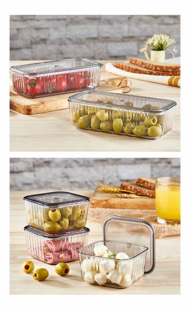 Sada úložných dóz na potraviny (13 ks.) Karla (antracitová)