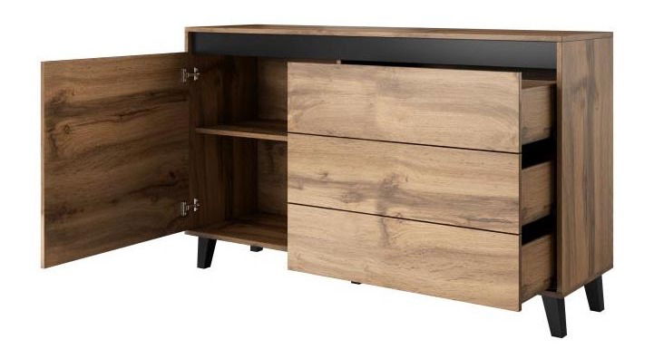 Komoda Nell (dřevo + černá)