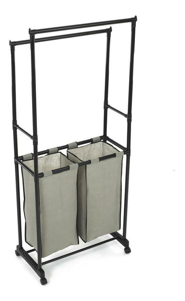 Věšák na kolečkách Ganara (černá + šedá)