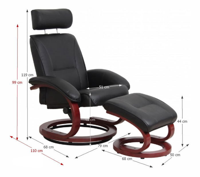 Relaxační křeslo Nigel černá