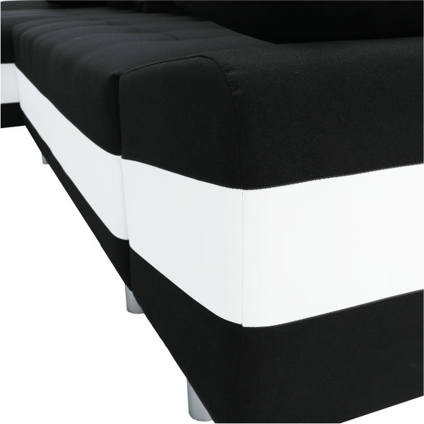 Rohová sedací souprava Peos černá + bílá (L)