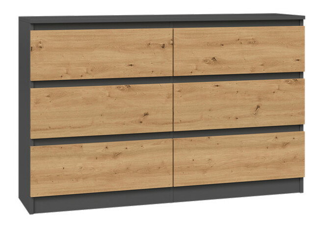 Komoda Musecalo 6 120 (antracit + dub artisan)