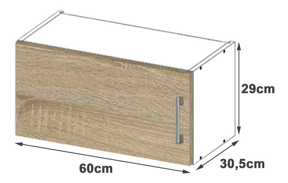 Horní kuchyňská skříňka Lula w60ok (bílá + dub sonoma)