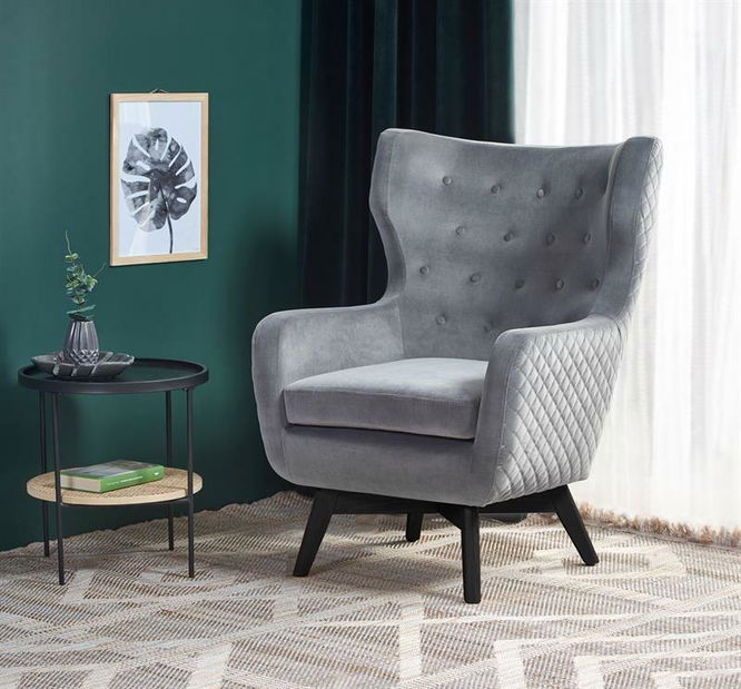 Křeslo ušák Tais (šedá)