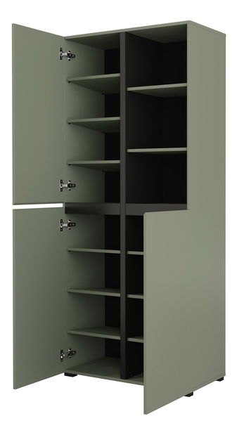 Policová skříň Crossroad H G88 (borovice zelená + černá)