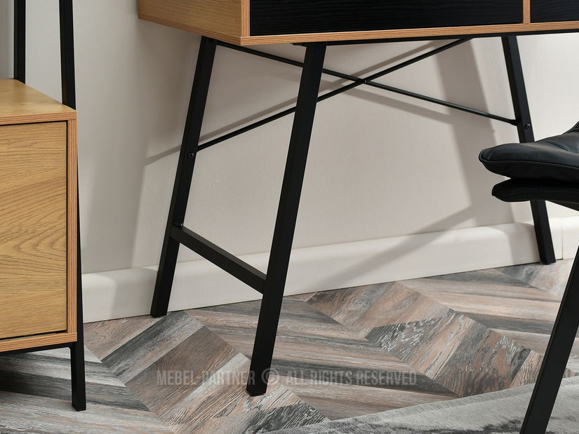 PC stolek Fallon (dub černý + černá)