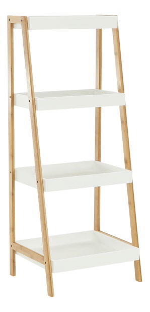 Regál Rameil R2 (bambus lakovaný + bílá)