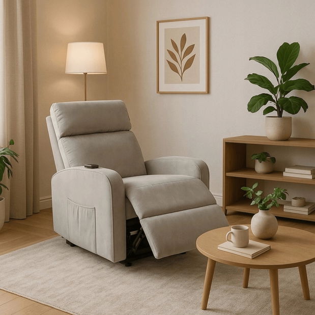  Relaxační křeslo Colon (šedá sametová)