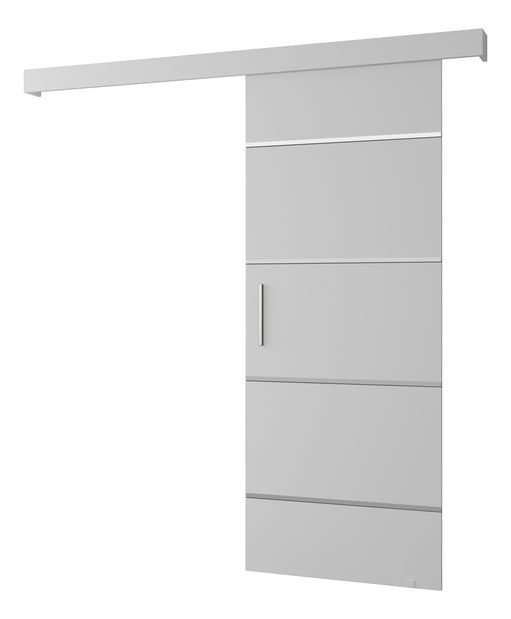 Posuvné dveře 90 cm Sharlene IV (bílá matná + bílá matná + stříbrná)