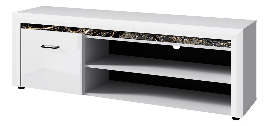 TV stolek Wanetta (bílá lesklá)
