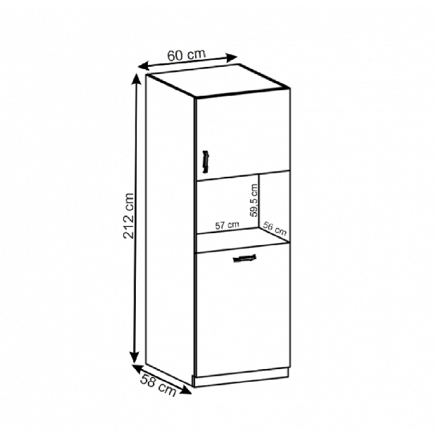 Potravinová kuchyňská skříňka D60P Provense (bílá + sosna andersen)