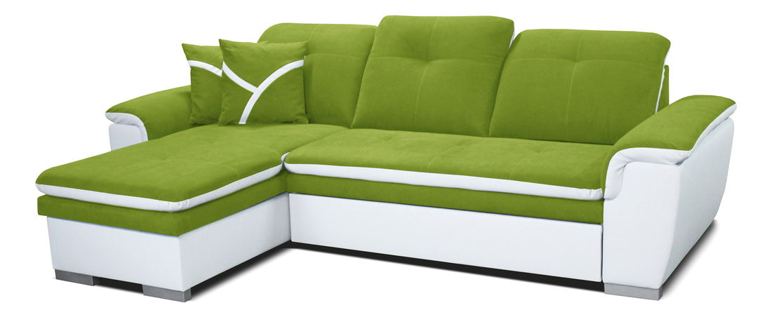 Rohová sedací souprava Estevan L+2F (zelená + bílá) (L)