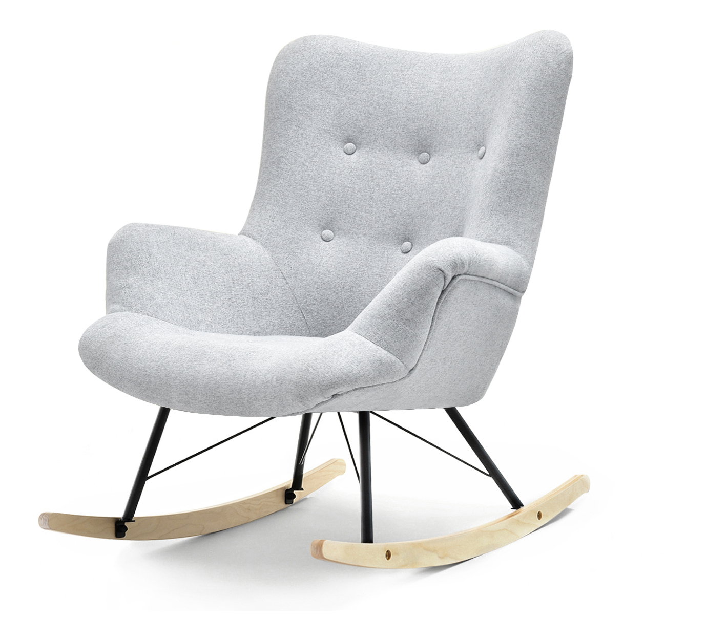Houpací křeslo Laurentino (šedá + černá)