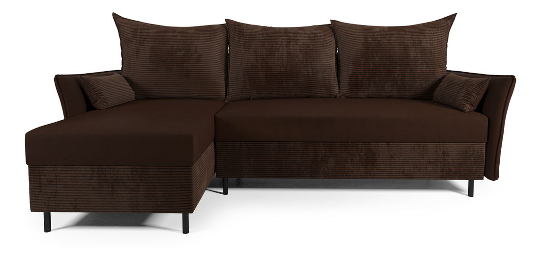 Rohová sedací souprava Goofy (L) (tmavě hnědá)