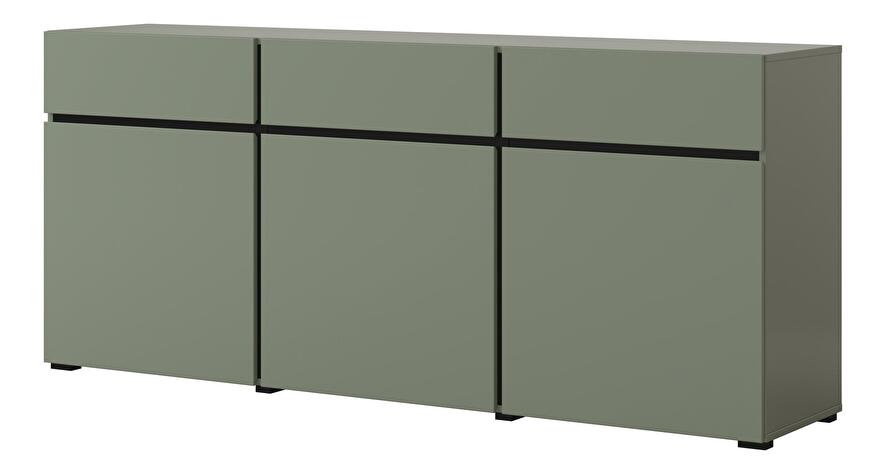 Komoda Crossroad G43 (borovice zelená + černá)