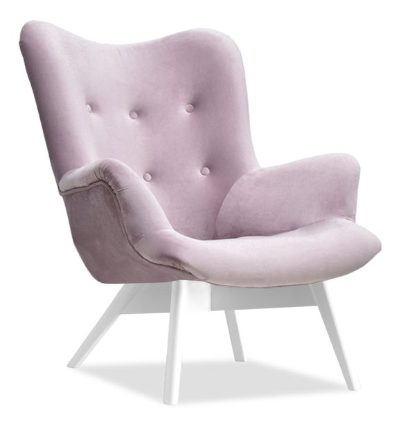 Designové křeslo Florentino (světlofialová + dub)