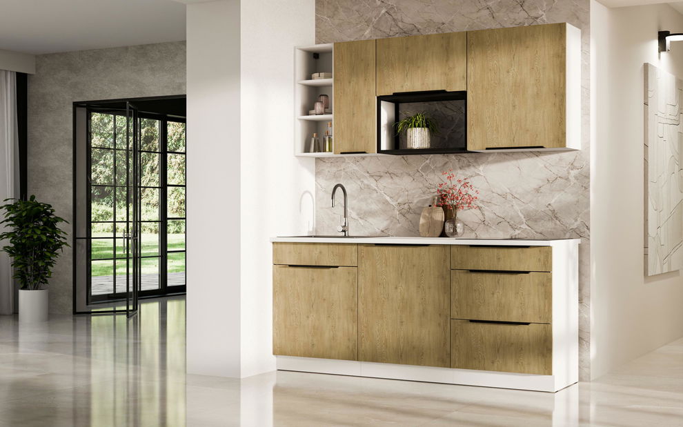 Kuchyně 180 cm Carminia 1 (dub cremona + bílá)