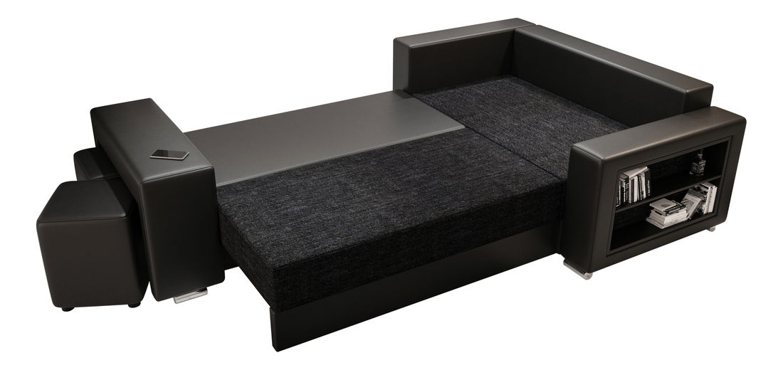 Rohová sedací souprava Lush (hnědá + tmavě hnědá) (L)